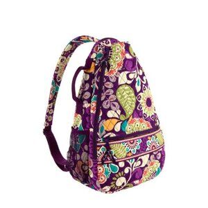Vera Bradley Sling Tennis Backpack Plum Crazy One Size Womens Floral Quilted